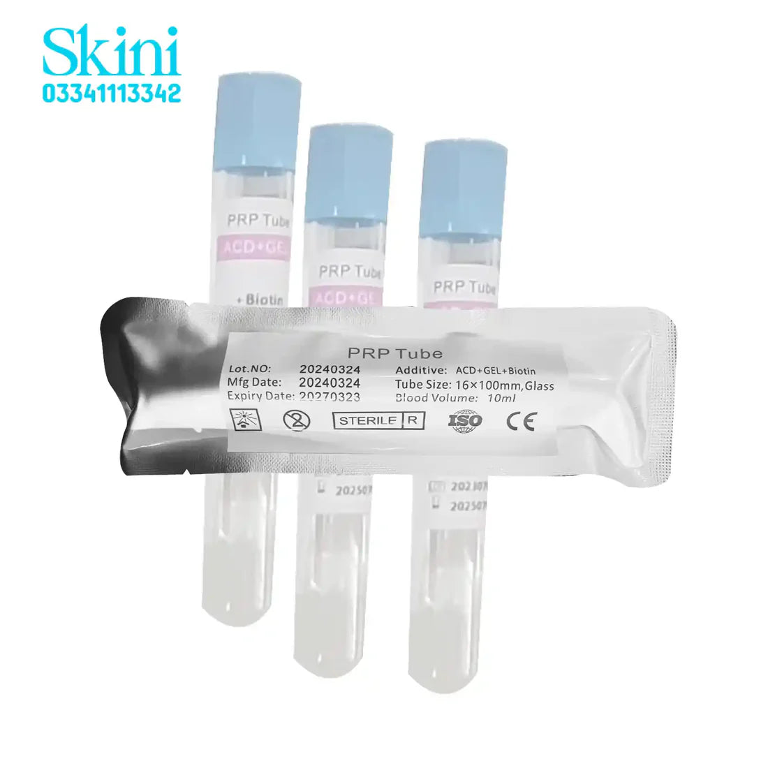 PRP Tube ACD + GEL + Biotin Tube Size 16*100MM Blood Volume 1oml